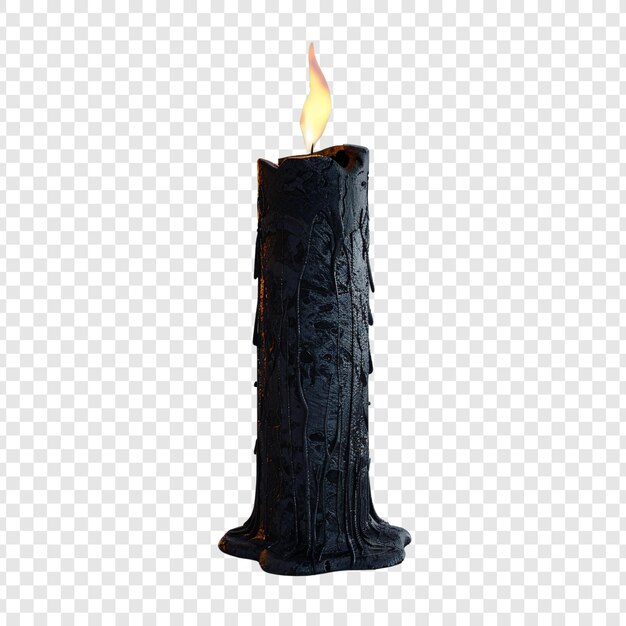 PSD black candle with flame