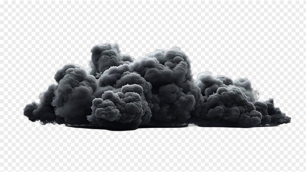 PSD black cloud realistic isolated on transparent background