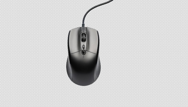 PSD black computer mouse top down photo minimalistic view