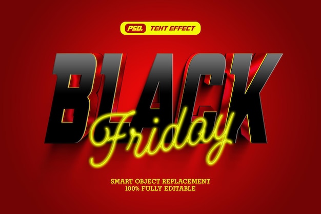 PSD black friday 3d text effect template
