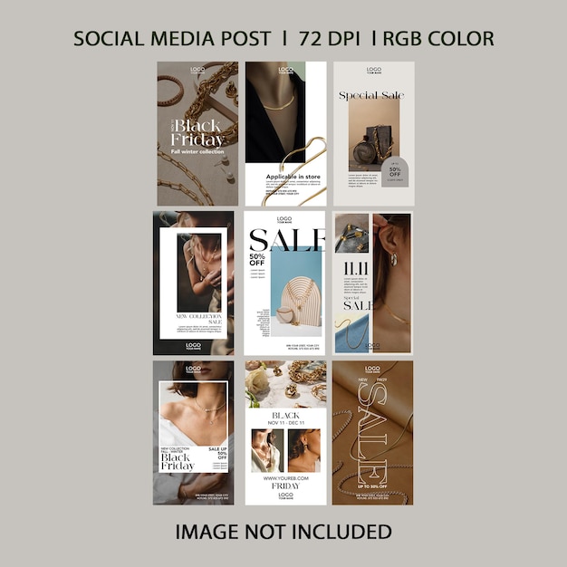 PSD black friday fashion sale instagram story templates