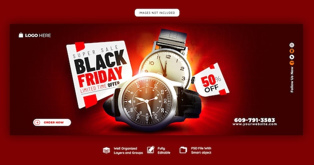 PSD black friday super sale facebook cover template