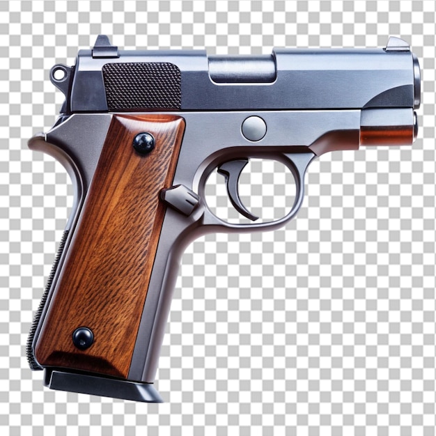 PSD a black gun with a black handle on a transparent background