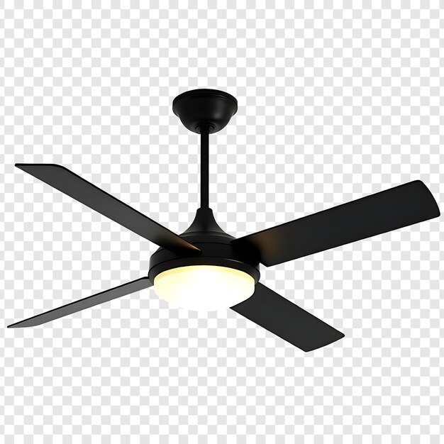 PSD black modern ceiling fan with light