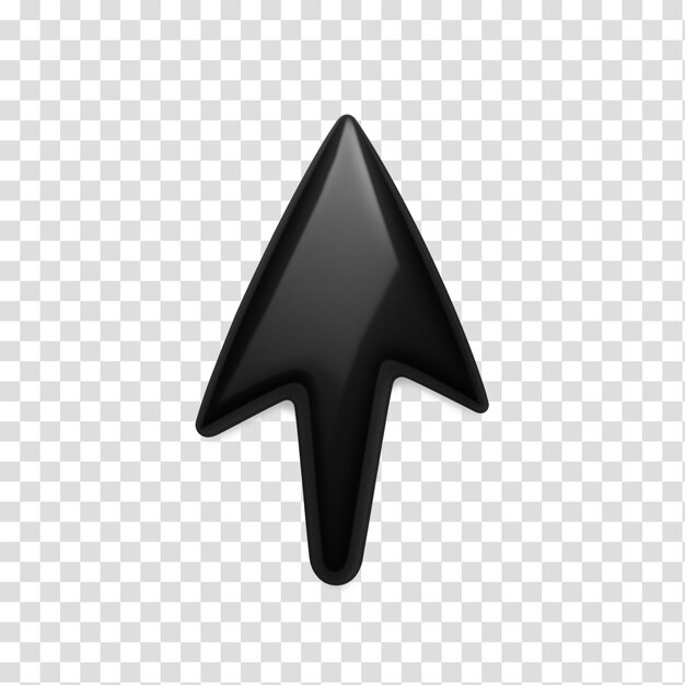 PSD black mouse arrow icon on transparent background