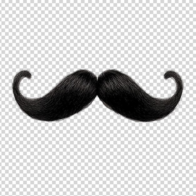 PSD black moustache isolated on white background