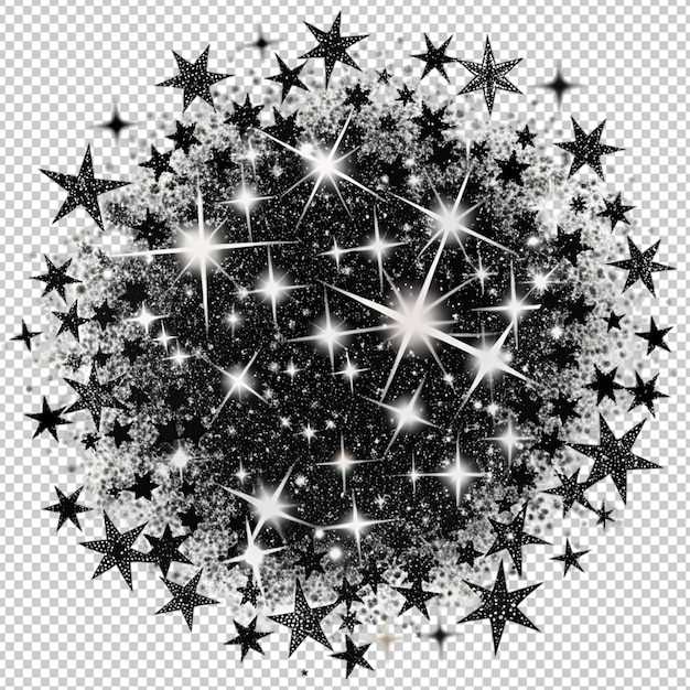 PSD black sparkles on transparent background