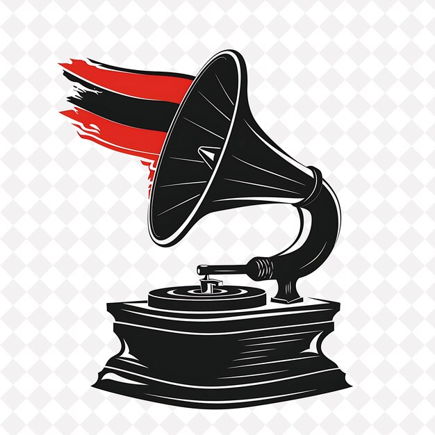 PSD a black speaker with a red and black background