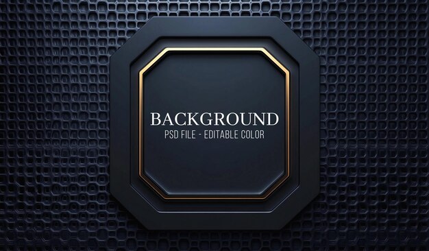 PSD a black square with gold trim and a black square frame