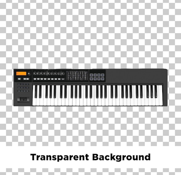 PSD black synthesizer with transparent background
