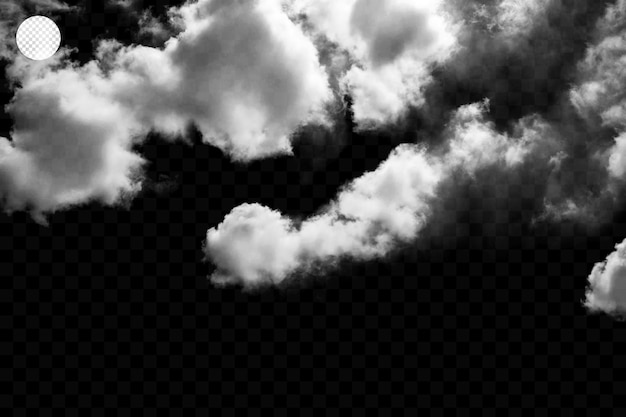 PSD black and white clouds drifting in the night sky