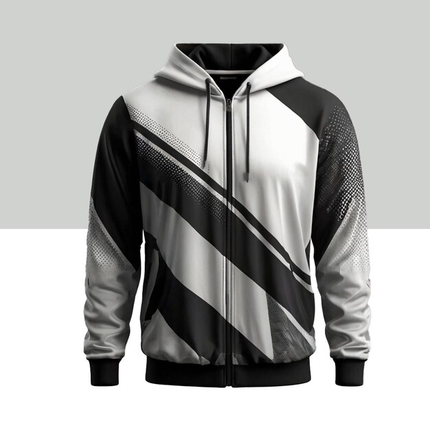 PSD a black and white jacket with a design on the front