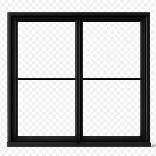PSD black window with two panes