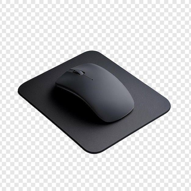 PSD black wireless mouse and mousepad