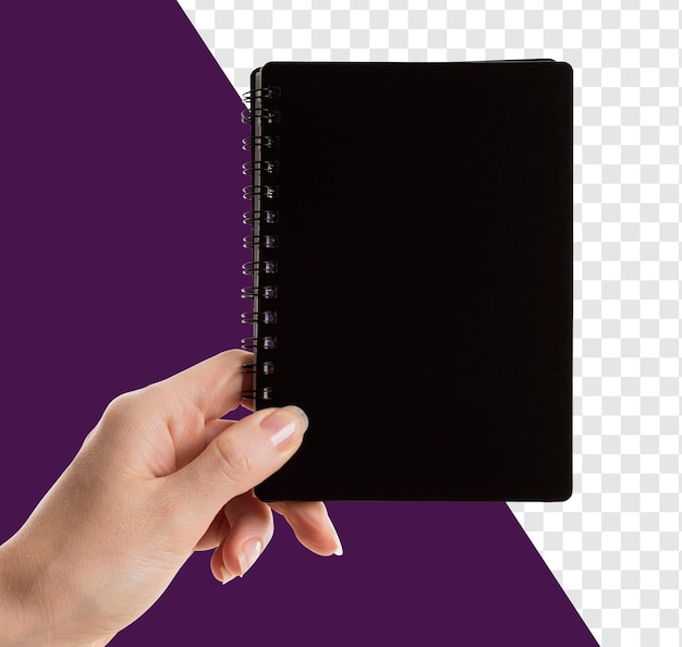PSD blank black notebook mockup