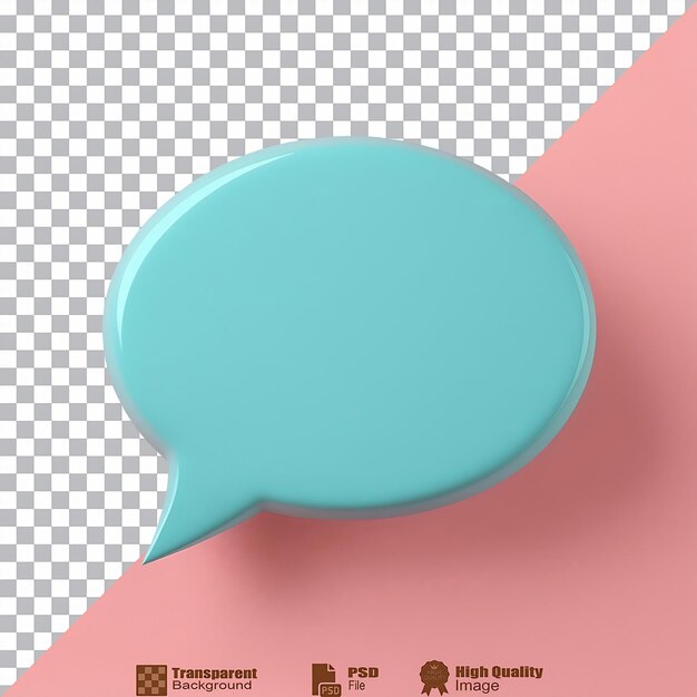 PSD a blank cyancolored speech bubble isolated