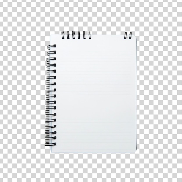 PSD blank notepad isolated on transparent background