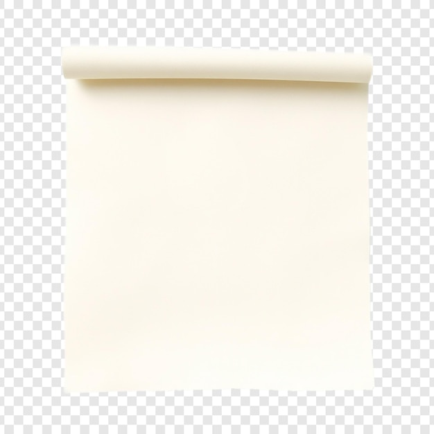 PSD blank paper roll mockup on transparent background