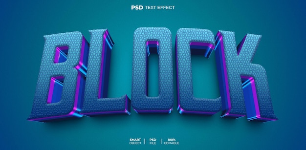 PSD block 3d editable text effect