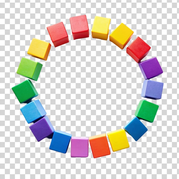 PSD blocks circle isolated on transparent background