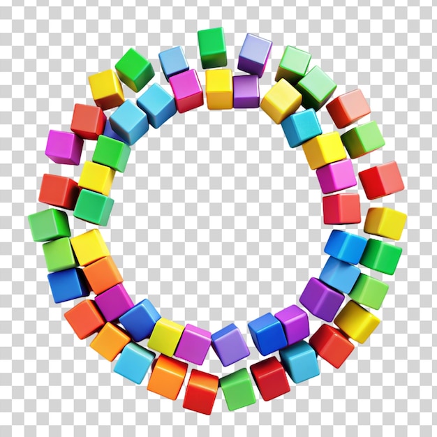 PSD blocks circle isolated on transparent background