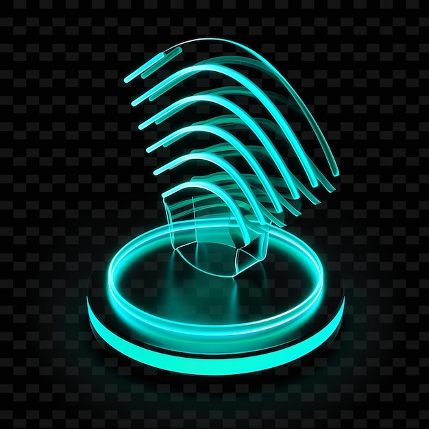 PSD a blue 3d object with a green background