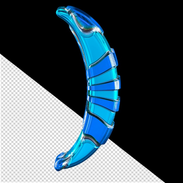PSD blue 3d symbol with horizontal thin straps
