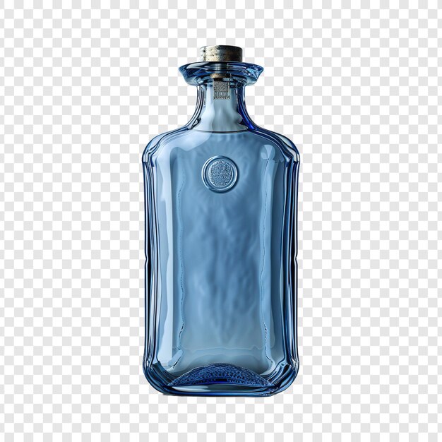 PSD blue bottle mockup on transparent background