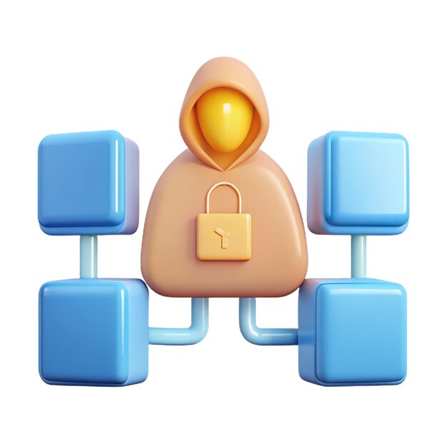 PSD a blue cube with a padlock on it and a pad with a padlock on it