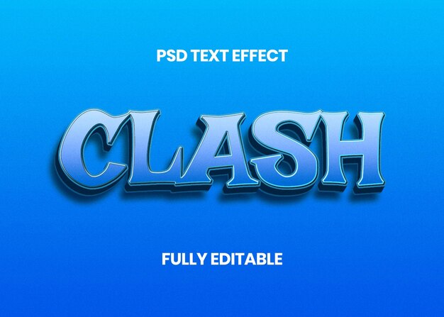 PSD blue glossy 3d text effect for titles and logos