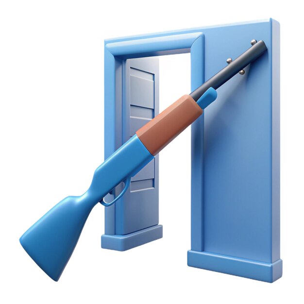 PSD a blue gun with a brown handle and a blue handle