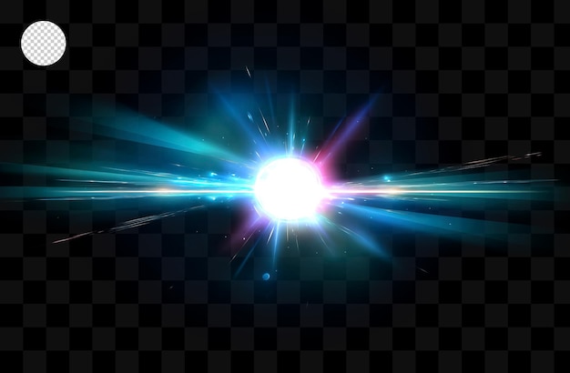 PSD blue light explodes on a transparent background