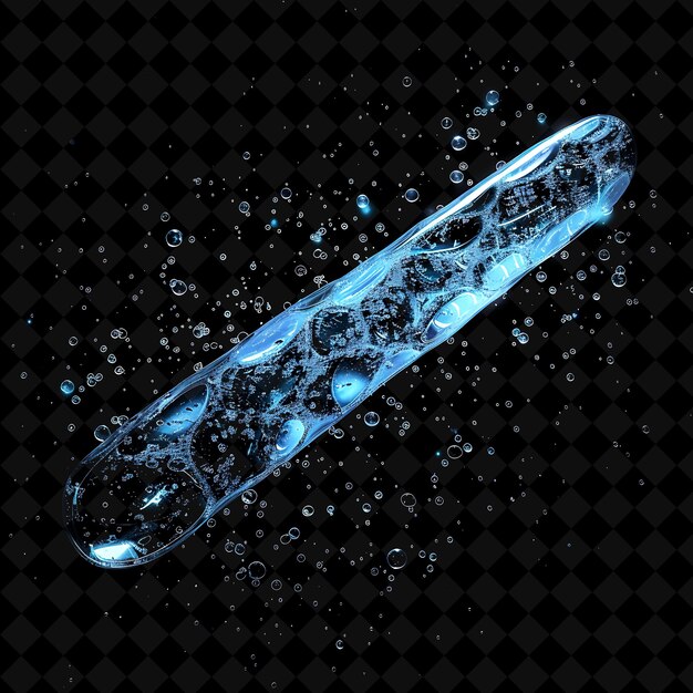 PSD a blue liquid with bubbles and bubbles on a black background