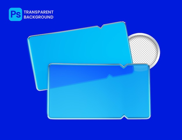 PSD blue ticket coupons illustration
