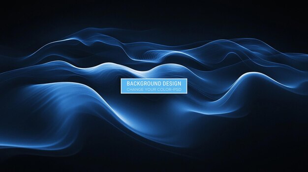 PSD a blue wave of light on a black background with a blue background
