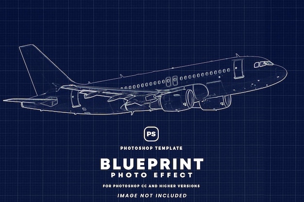 PSD blueprint photo effect