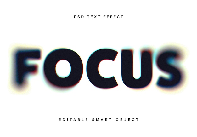 PSD blurred dissolving text effect mockup