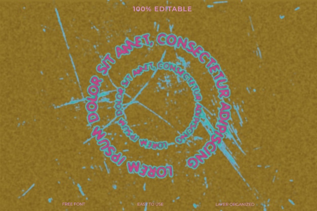 PSD blurry editable text effect style