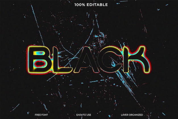 PSD blurry ghost horror glow text effects