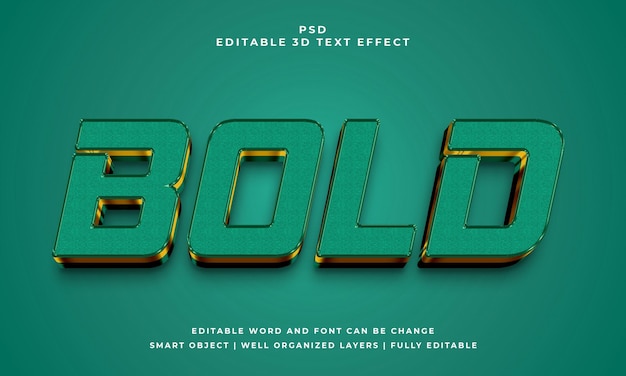 PSD bold 3d editable psd text effect with background