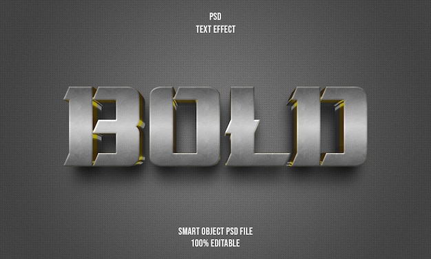 PSD bold 3d editable text effect