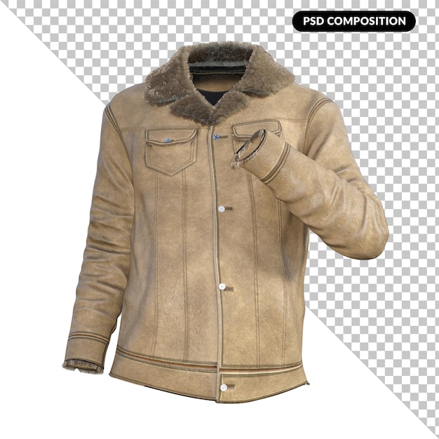 PSD bomber jacket fawn isoalted 3d