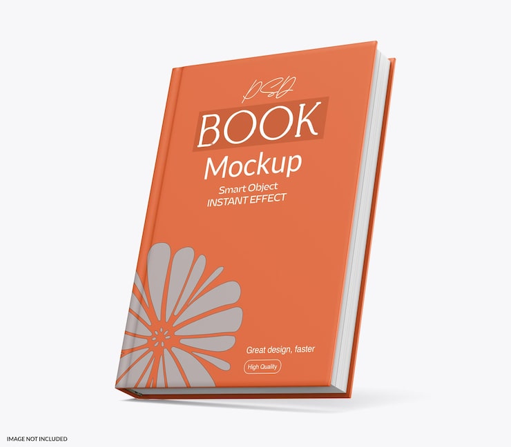 PSD book cover mockup isolated