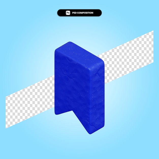 PSD bookmark 3d render illustration isolated