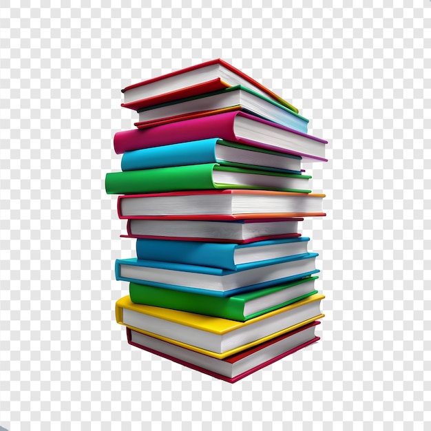 PSD books stack realistic white background