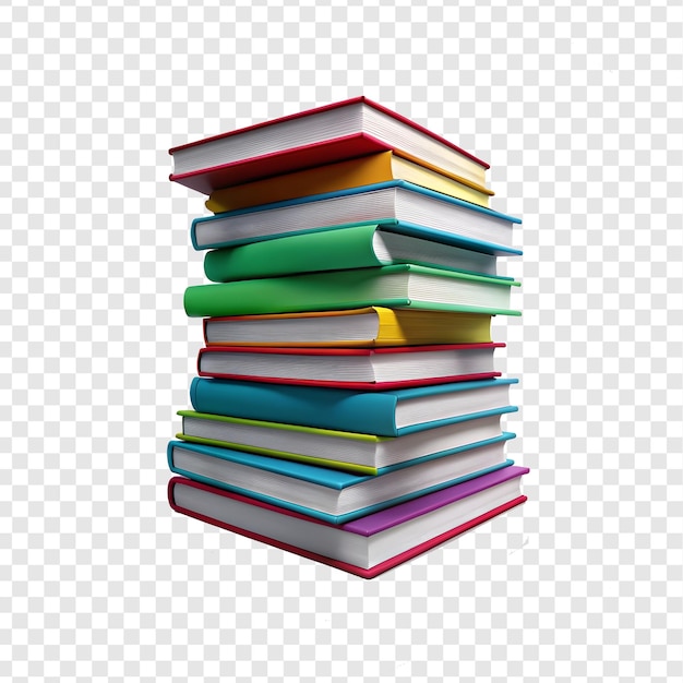 PSD books stack realistic white background