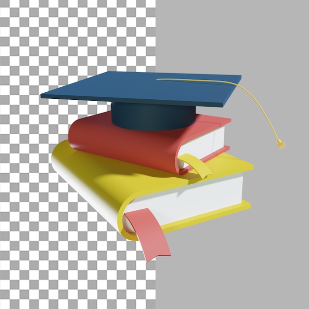 PSD books with toga 3d render illustration