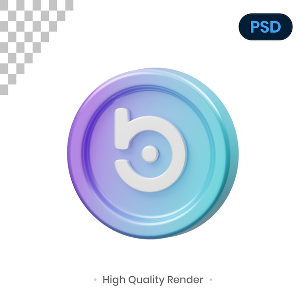 PSD bora coin 3d render illustration premium psd