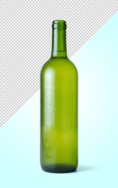PSD bottle of fresh white wine isolated from the background