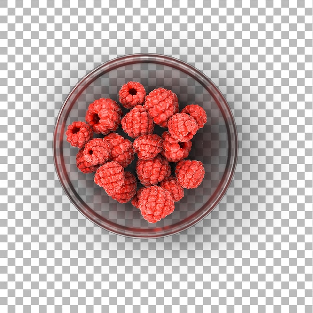 PSD bowl with fresh berries on plain background fruit flat lay concept